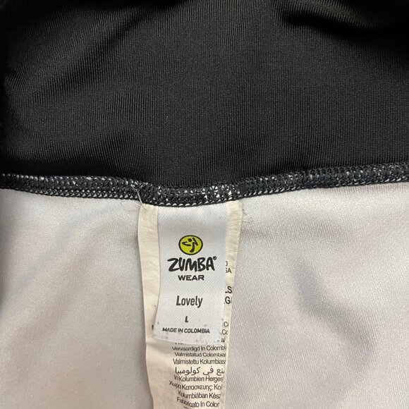 ZUMBA Wear Lovely Leggings Green Multi Splatter Design Size Large - Picture 6 of 11